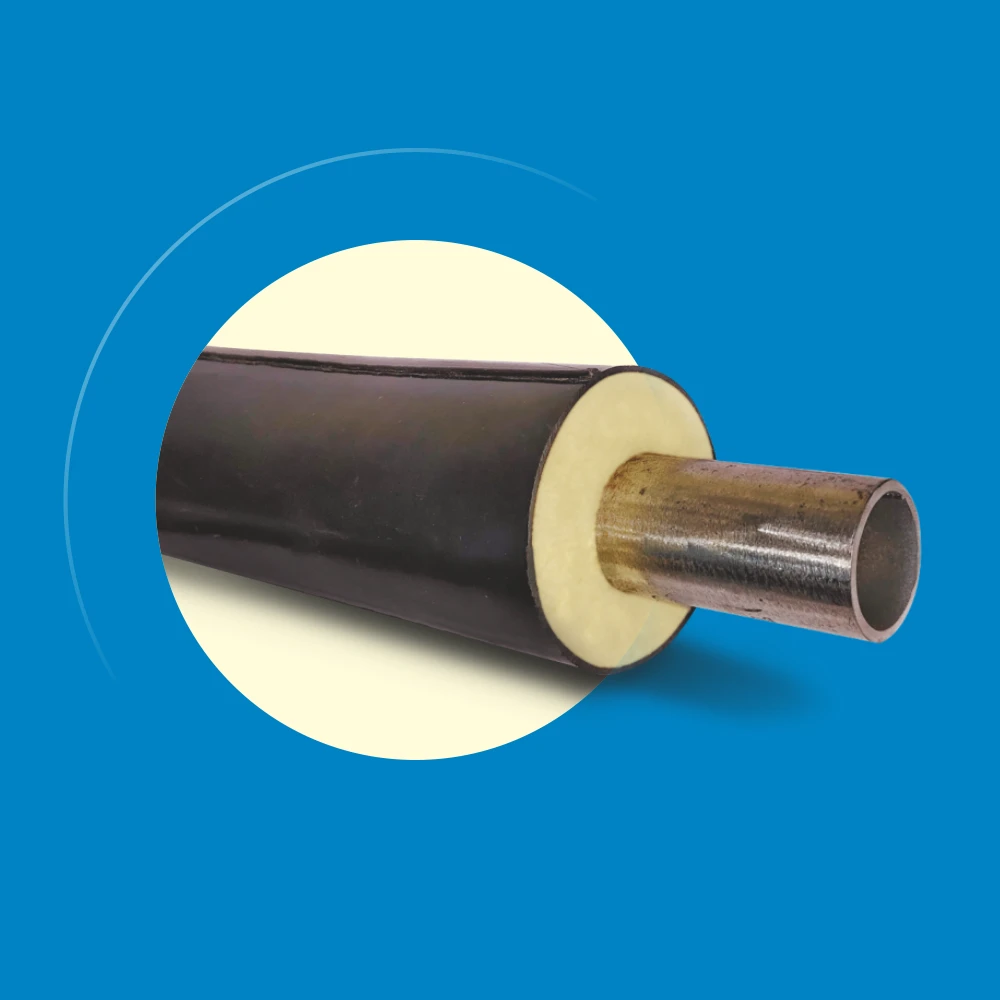 PRE-INSULATED PIPE WITH HDPE CLADDING