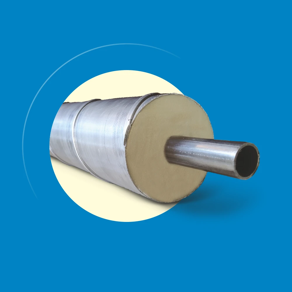 PRE-INSULATED PIPE WITH METAL CLADDING